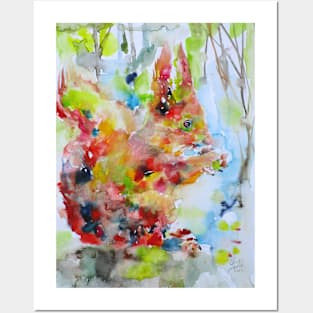 SQUIRREL - watercolor portrait .1 Posters and Art